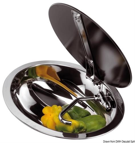 Lavello inox con coperchio cestello